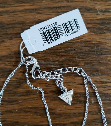 Guess Jewelry UBN31110 Women's Silver Tone Stainless Steel Charm Necklace - Picture 2 of 3