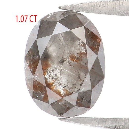 1.07 Ct Natural Loose Oval Shape Diamond 7.40 MM Brown Grey Color Diamond LQ2320 - Picture 2 of 8
