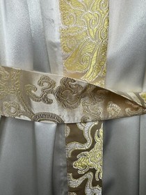 Eastern Collection Vintage Japanese Embroidered Peacock Belted Kimono Robe OS