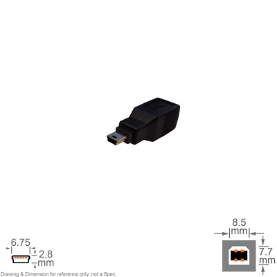 Adapter USB Connector Converter Gender Changer Mini B 5 Pin Male B Female