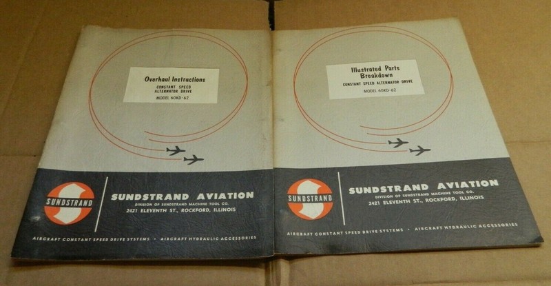 Vtg 1956 Sundstrand Aviation Overhaul Instructions & Parts Breakdown Books 