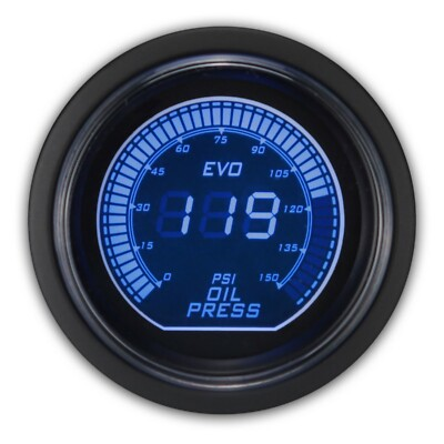 #ad #ad EVO 52mm 2 1 16quot; Digital Oil Pressure Gauge 0 150 PSI Blue amp; Red LCD $109.24
