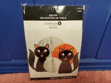 Celebrate It Halloween Indoor Decor Set. Halloween Black Cat Tabletop Decor Set