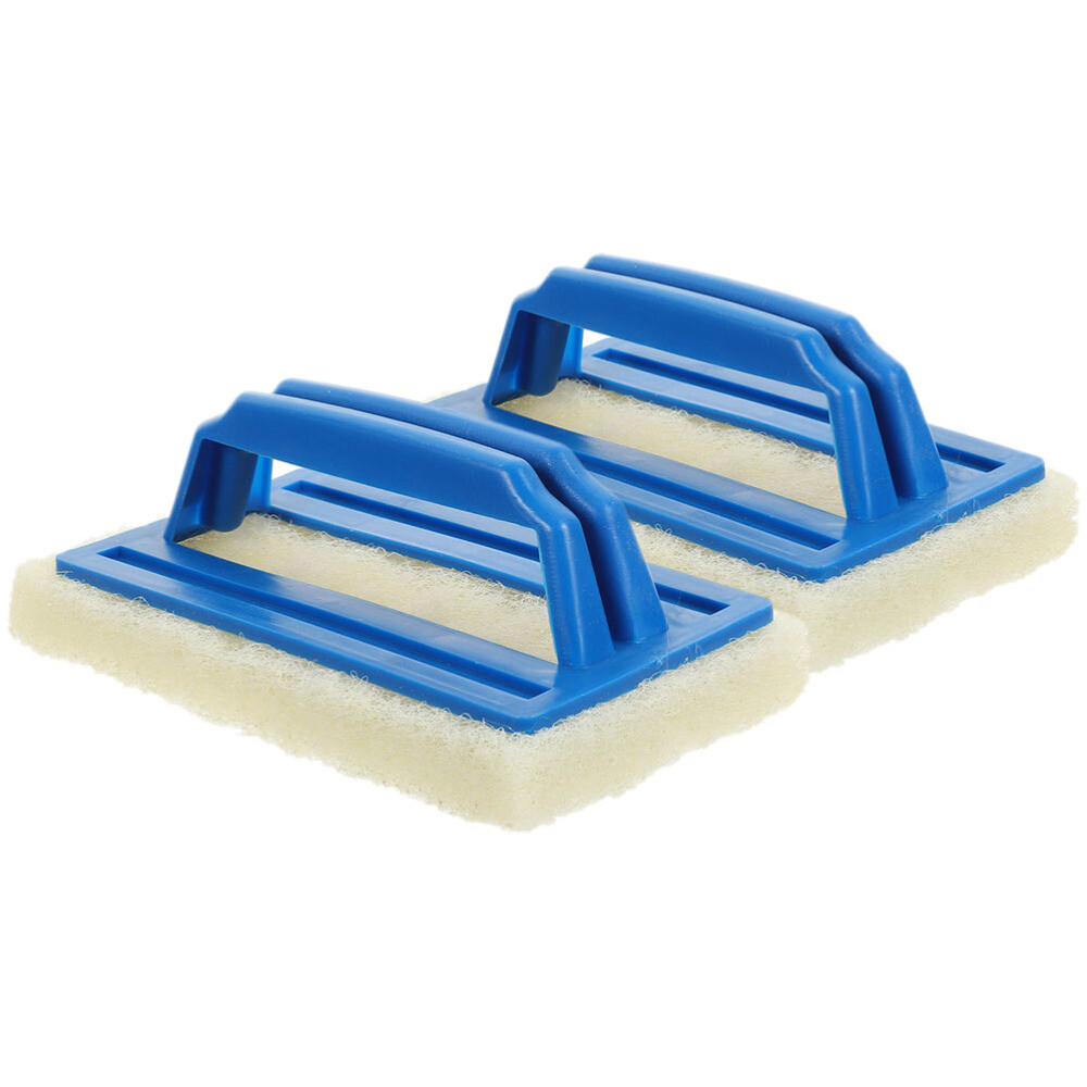 2 Pcs Sponge with Handle Vacuum Bathroom Cleaning Pad Brush