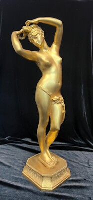 Gilt Bronze Statue Odalisue Nude