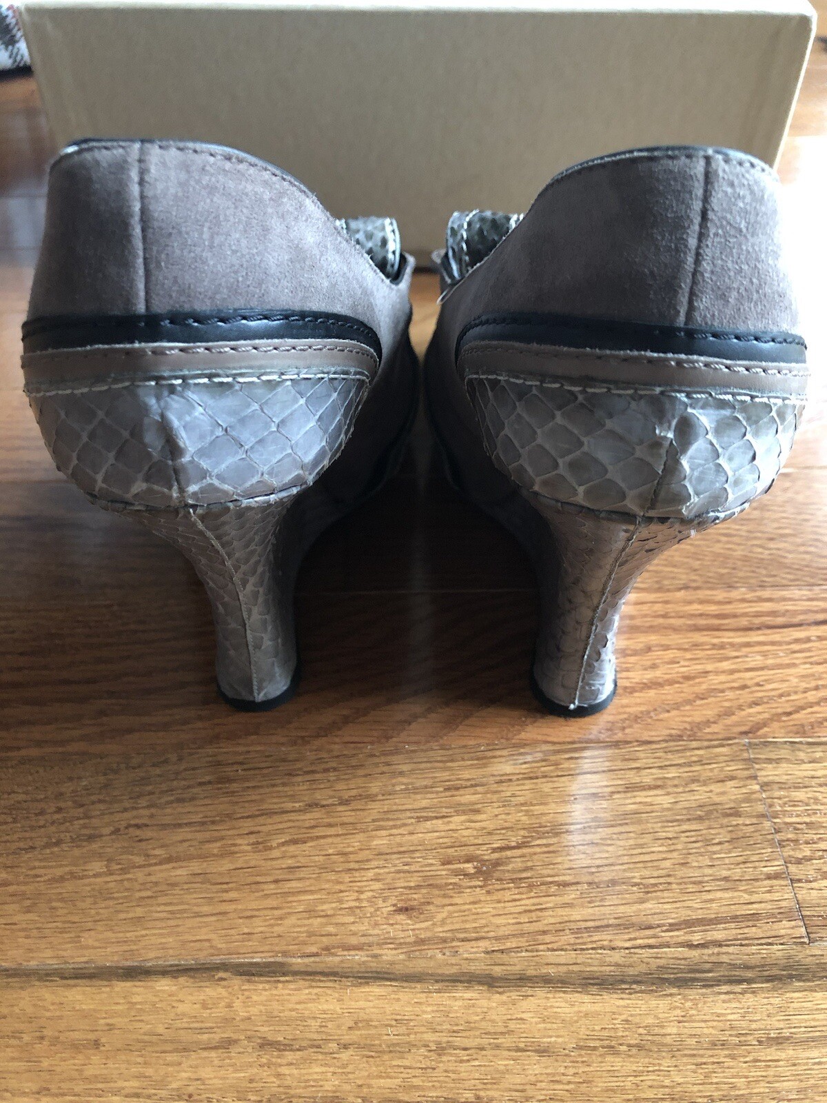 Tabitha Simmons Python Josephi Wedge Shoes Taupe … - image 6