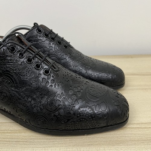 FLORSHEIM Shoes Mens Size 10 D Duckie Brown Black Leather Paisley Oxford Cut Out - Picture 4 of 13