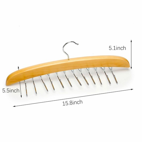 24-Hook Neck Tie Rack Hanger Non-Slip Belt Compact Closet Holder Organizer Scarf - 第 8/14 張圖片