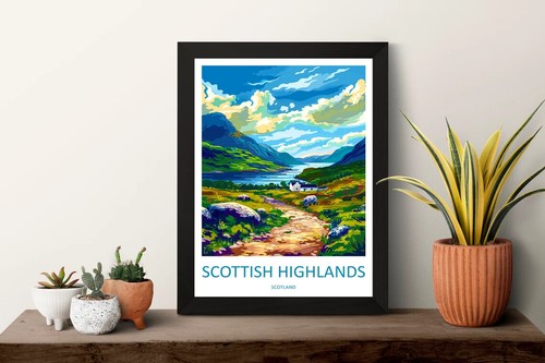 (Laminated) Scottish Highlands Travel Poster Print Wall Art | eBay