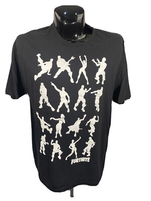 Fornite Dance Dance Moves Battle Royale Men's Black T-Shirt Size 2X