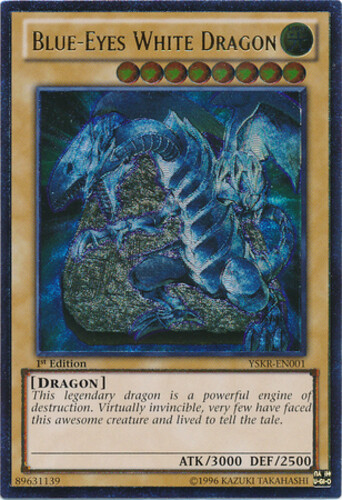 Blue-Eyes White Dragon - YSKR-EN001 - Ultimate Rare - 1st Edition Moderately Pla