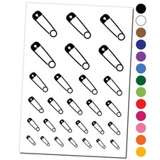 Safety Pin Temporary Tattoo Water Resistant Fake Body Art Set Collection