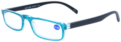 HALF - LINE - Klassische Lesebrille aus Kunststoff in Blau mit Federscharnier 