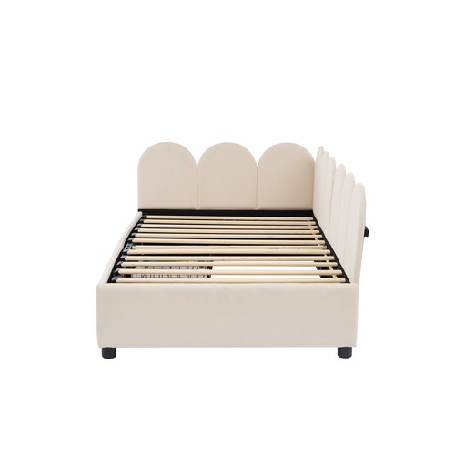 Upholstered Daybed with 2 Drawers Velvet Sofabed No Box-Spring Needed Twin Size - Picture 3 of 17