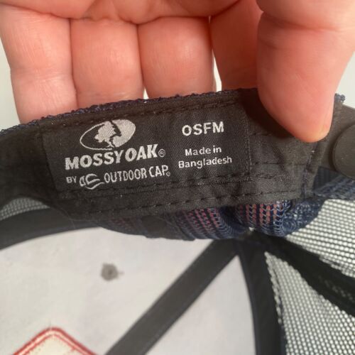 Mossy Oak Fishing- Mesh Back Hat Cap Snap-Back Gray/Navy One-Size - Picture 7 of 10