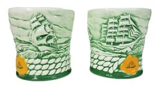 2 Cutty Sark Cups Glasses &lsquo;98 Nautical Galleons Ships Sailboats Cocktail Clipper