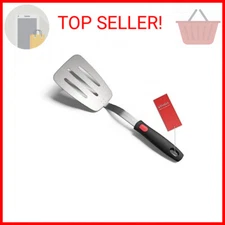 Stainless Steel Flexible Spatula Turner, Thin Slotted Metal Spatula for Cast Iro