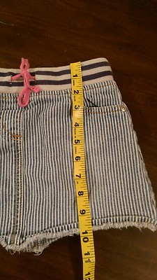 Jupe En Denim Mini Boden - Taille 4-5 (5-6 Ans) - Rayures Blanches, Effet Délavé - Très Bon état