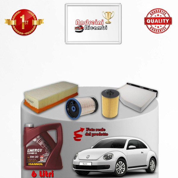 Kit Wartung 4 Filter Und ÖL VW KäFer 2.0 TDI 81KW 110PS Ab 2014-image