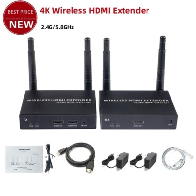 4K Wireless HDMI Extender Video Transmitter 2.4G/5.8GHz Dual Band Antenna 200m