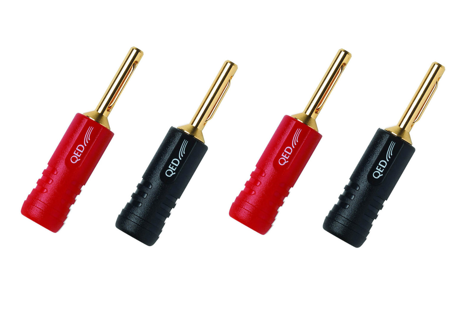 QED Screwloc 4mm Banana Plugs Speaker Loudspeaker Connector End - 4 Pack