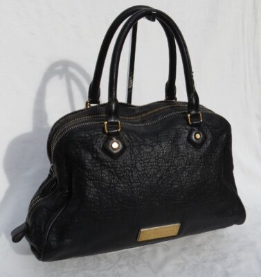 $509 MARC by MARC JACOBS Black Leather Washed Up LAUREN Satchel