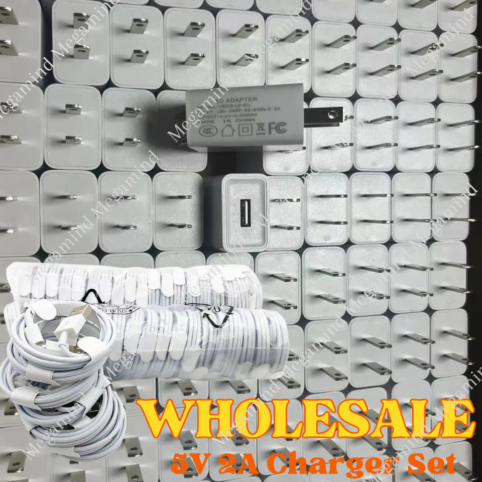 Fast Charger For iPhone 6 7 8 11 12 13 14 USB A Wall Charger Adapter Cable Lot