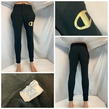 Champion Jogger Warmup Pants S Men Black Cotton Poly 29” Mint YGI A1-516