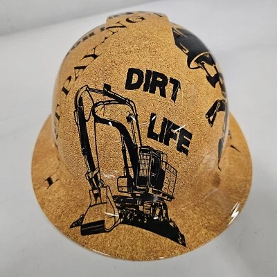 PYRAMEX full brim hard hat custom hydro dipped IN DIRT LIFE DIRT PAYING THE BILLS NEW