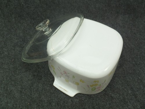 Corning Ware Pyrex 3 Liter Casserole Floral Pastel Bouquet Glass Lid - Picture 6 of 9