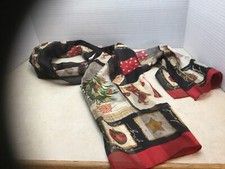 Vintage Liz Claiborne Christmas Polyester Scarf Made in Korea