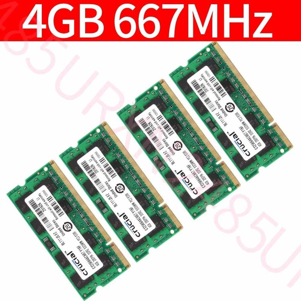 For Crucial 16GB 8GB 4GB 2GB 1GB DDR2 PC2-5300S 667MHz 200Pin RAM Laptop Lot UK - Image 2 of 4