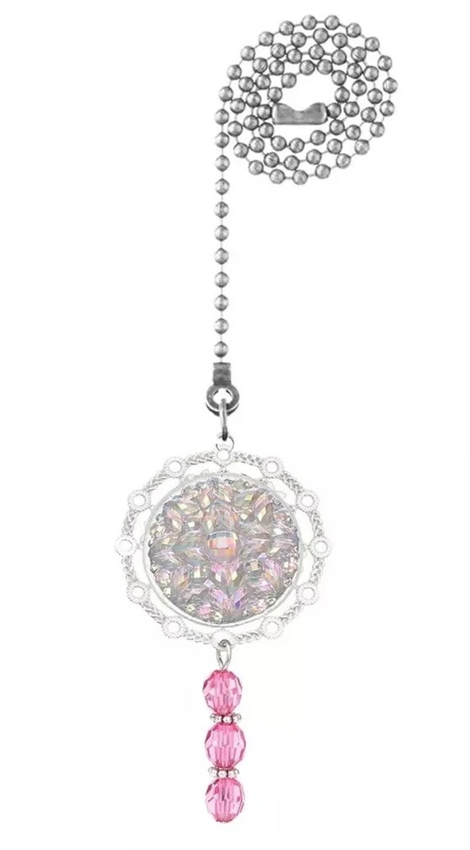 Abanico con cuentas de relleno plateado hecho a mano de Hello Kitty o tirador claro - rosa, ✨KAWAII💕 Foto 2 de 4