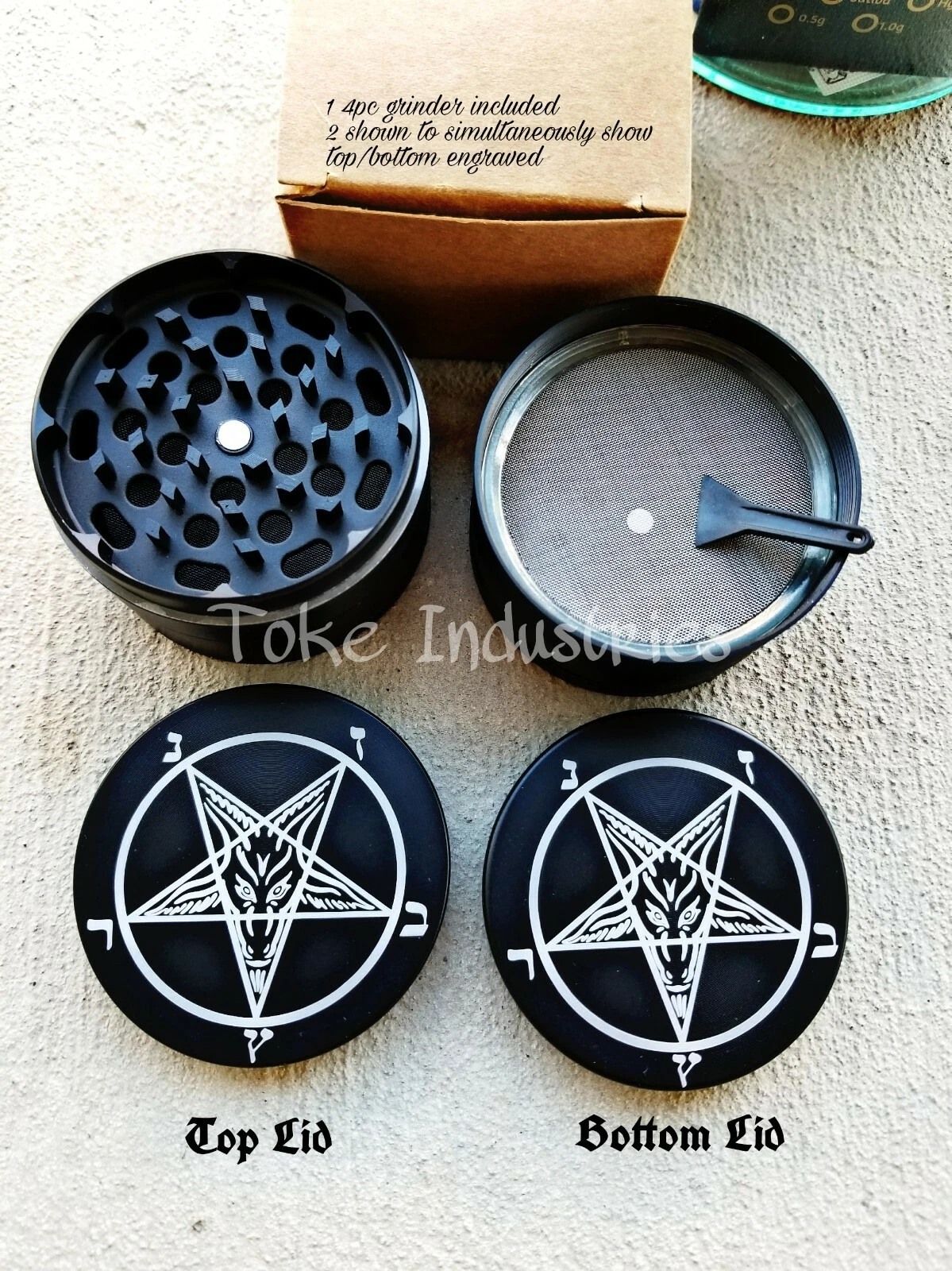 Pentagram Baphomet Goat Head Pagan Lucifer Grinder For Cooking Herb Spices 63mm