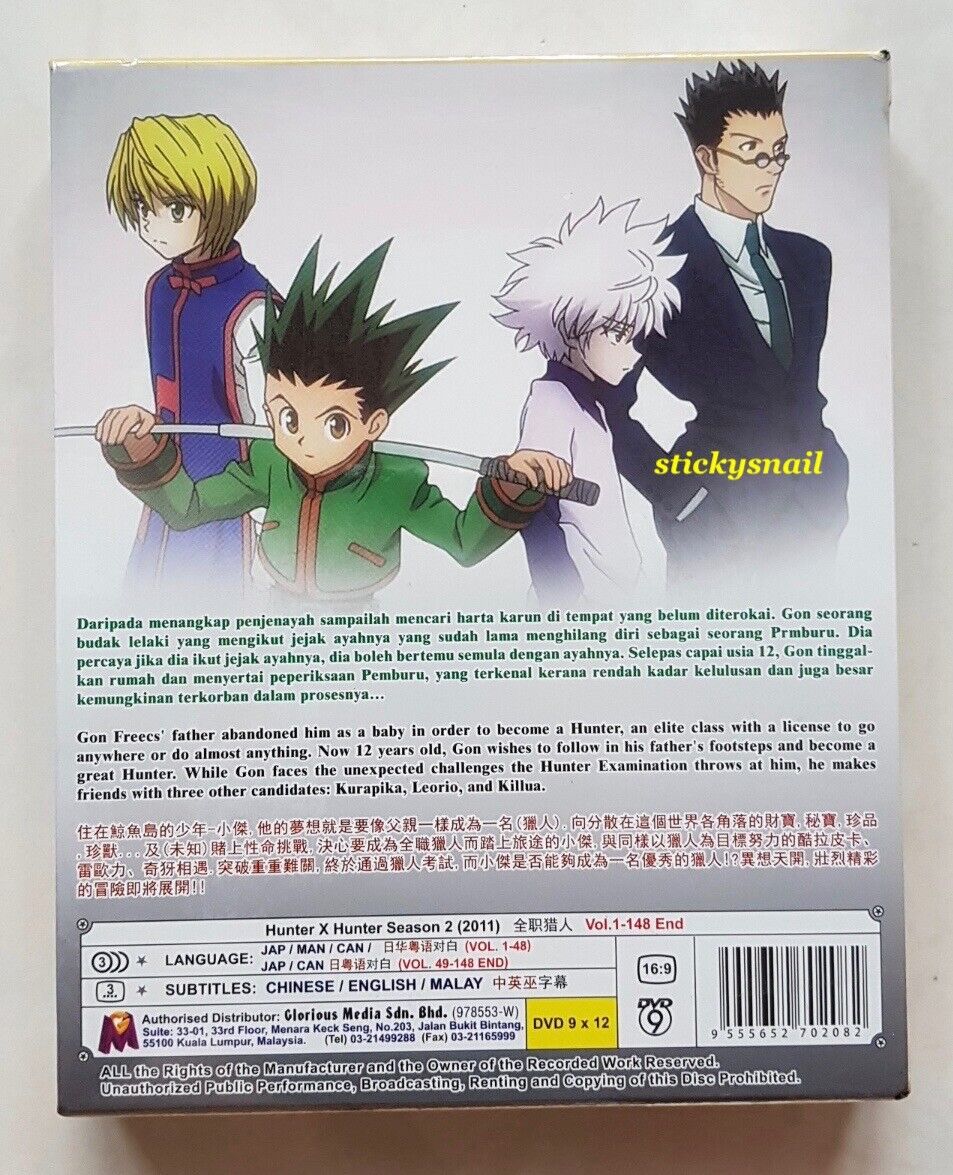 Anime DVD Hunter x Hunter HxH 2011 COMPLETE Season 2 148eps ENG SUB All  Region