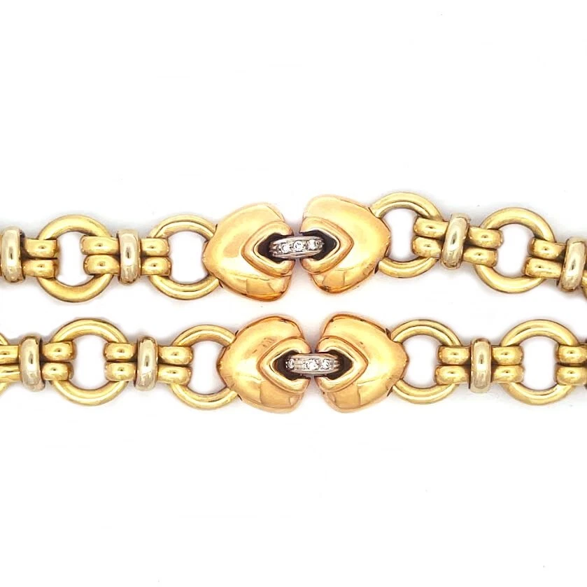 Collar Roberto Coin Oro 18k Diamante Corazones Motivo Amarillo 33" Largo Foto 3 de 4