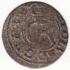 LATVIA Livonia Order Riga City 1 SOLIDUS 1650s. F. Swedish King Carl Gustav X