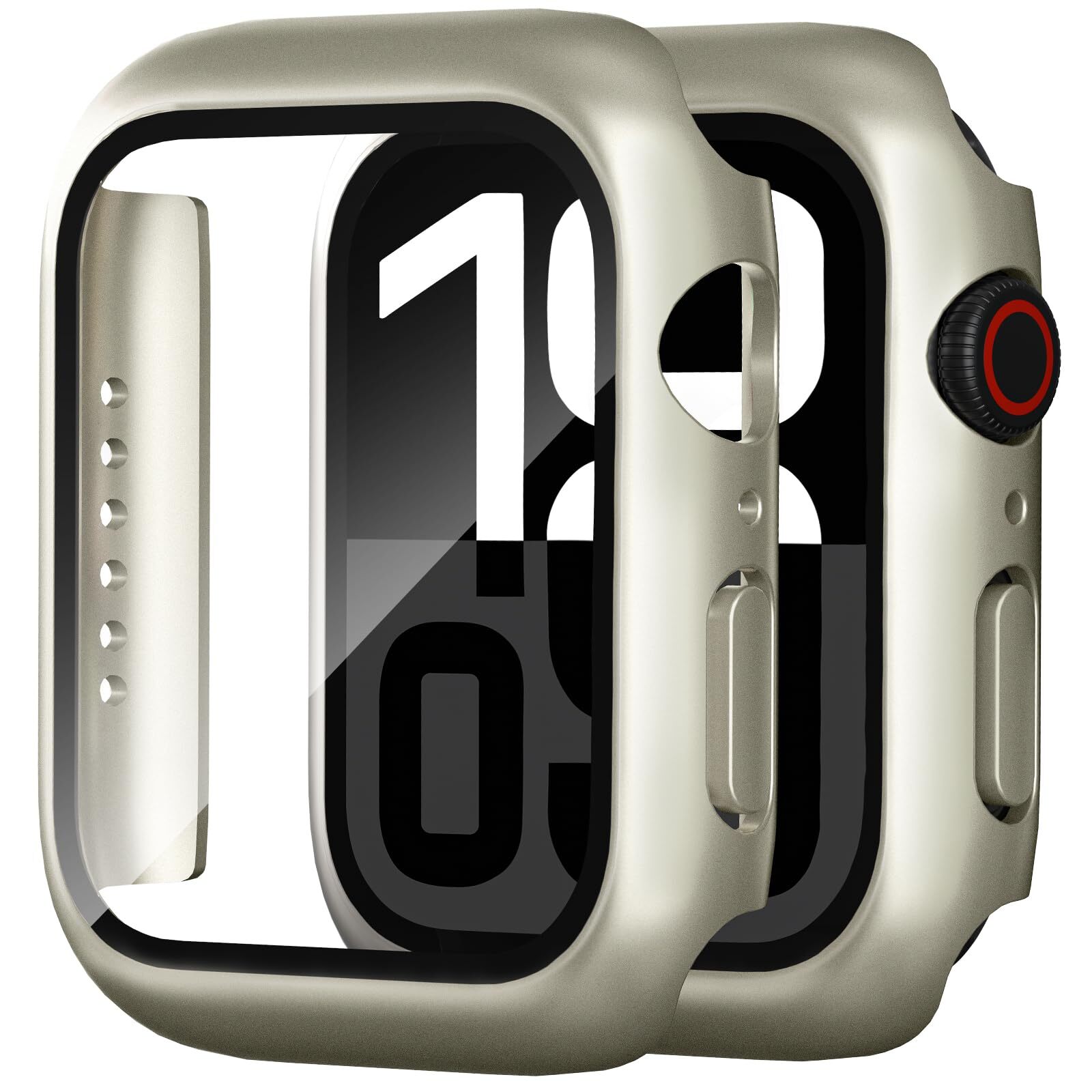 Foamia 2 Pack Case for Apple Watch Screen Protector, Hard PC Case with Tempered