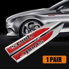 Red Metal Emblem Badge Sticker 3D Sports Car Logo Side Fender Decal Auto Parts