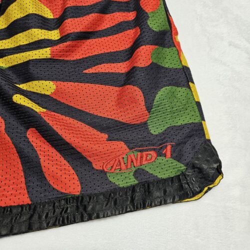 Vtg And1 Jamaica Streetball Basketball Shorts Mens XL 90's Y2K Rasta Loud Bright - Picture 5 of 11