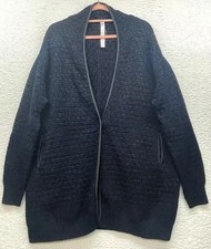 Lululemon Sweater Womens Medium Large Blue Cardi All Day Cardigan Merino Wool