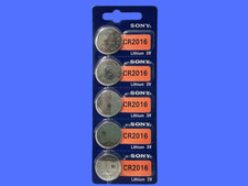 SONY CR2016 LITHIUM 3V BATTERY Exp. 2030 - 5Pcs