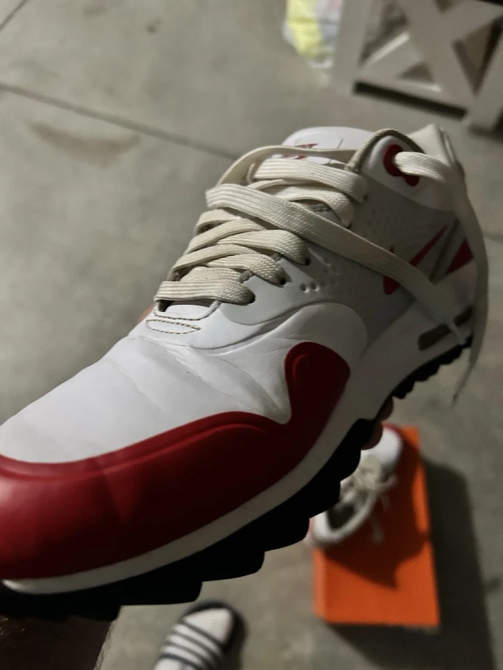! Nike Air Max 1 Golf Shoes Size 8.5 University Red & White Gray - Image 3 of 4