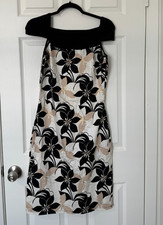 Diadema Womens Off The Shoulder Floral Dress Black Beige Cream Size Medium M