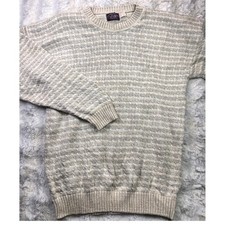 Victoria Dry Goods Vintage Cable Knit Striped Sweater Mens XL Made in USA. A37