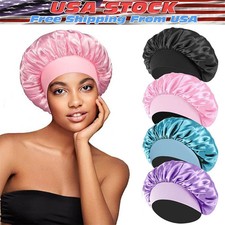 Satin Bonnet Silk Hair Bonnet Adjustable Bonne for Sleeping with Tie Band LOT