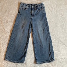 Gap Kids SuperSoft Wide-Leg Ankle Jeans Medium Wash Blue Denim Pants Size 8 Y2K