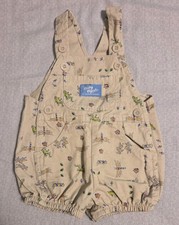 Vintage Oshkosh B gosh Insects Bugs Overall 3/6M Baby Boy Adjustable