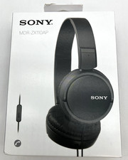 NEW Sony MDR-ZX110AP On-Ear Wired Headphones w In-Line Mic Black