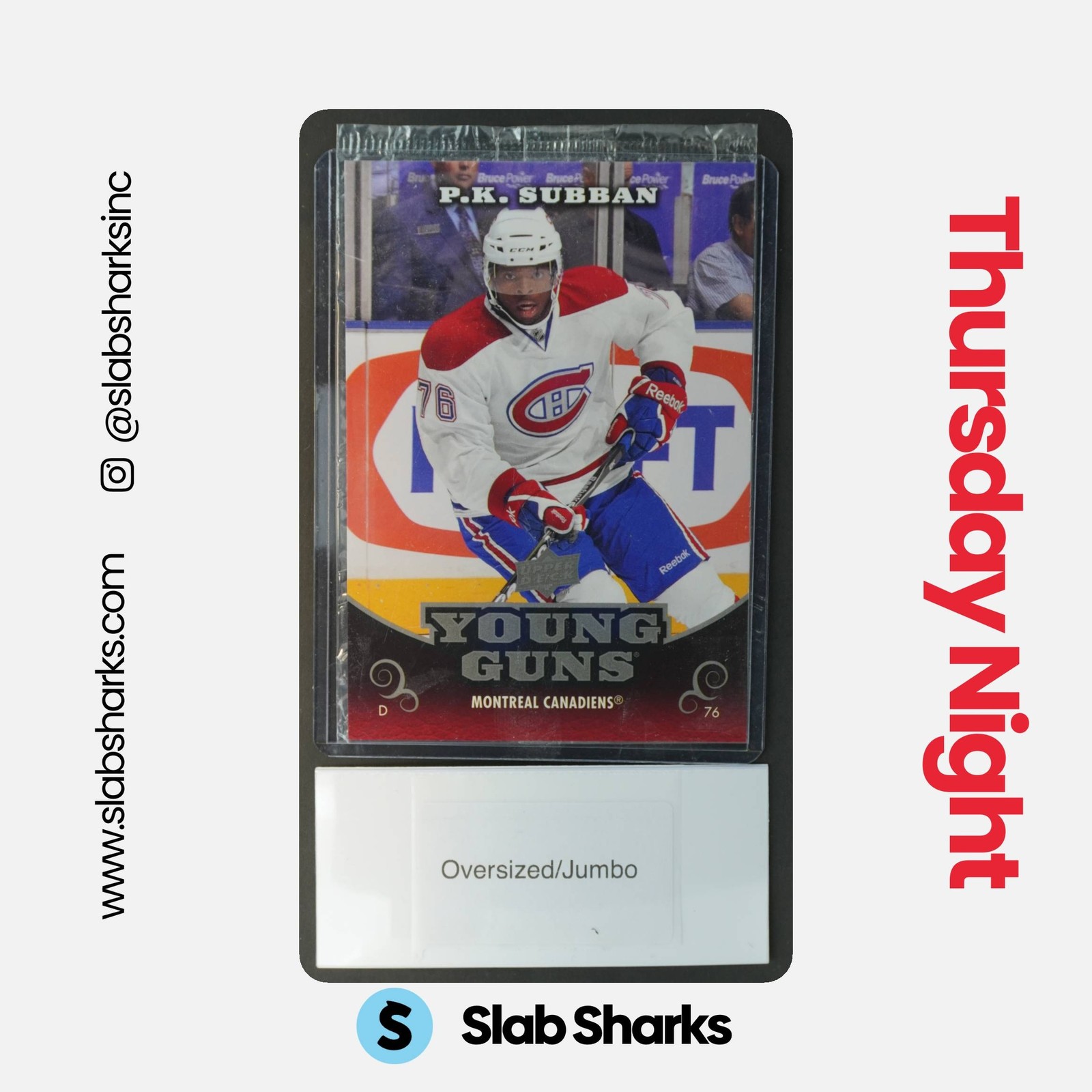 2010 UPPER DECK #OS11 P.K. SUBBAN YOUNG GUNS JUMBO RC ROOKIE